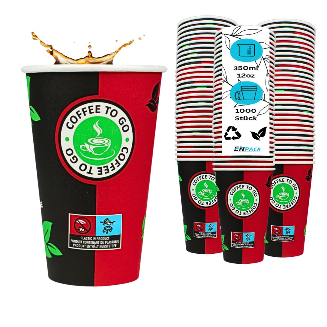 Enpack 1000 Espressobecher Pappe - 120ml/4oz - Einwegbecher - Hitzebeständige To Go Becher - Recycelbar Einwegbehälter für Kaffee/Shots - Getränkebecher für Espresso