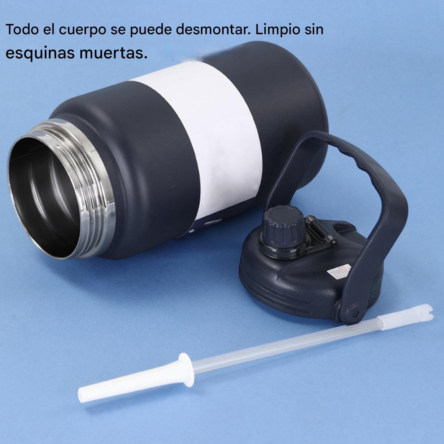 Botellas De Agua De Acero Inoxidable - Termo de Acero Inoxidable Antifugas, Botella Portátil Aislada Fría De 4L Para Gimnasio Escuela Playa Deportes Exteriores Ciclismo Senderismo Viaje