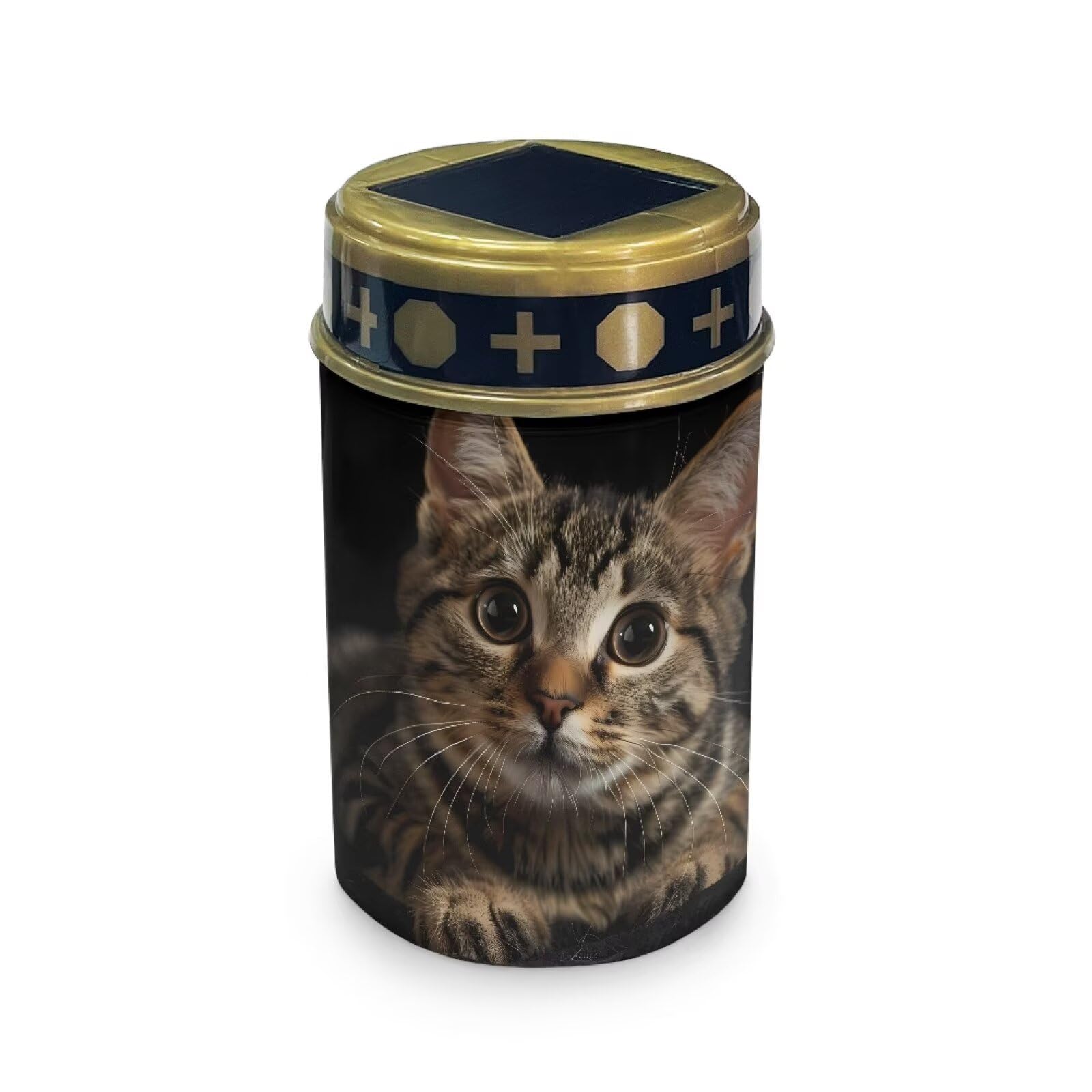 HUGS IDEA 3D Cat Solar Memorial Lights Waterproof Angel Garden Ornaments Grave Decorations, Outdoor Pathway Lighting for Pet Cemeteries & Gardens — image 1