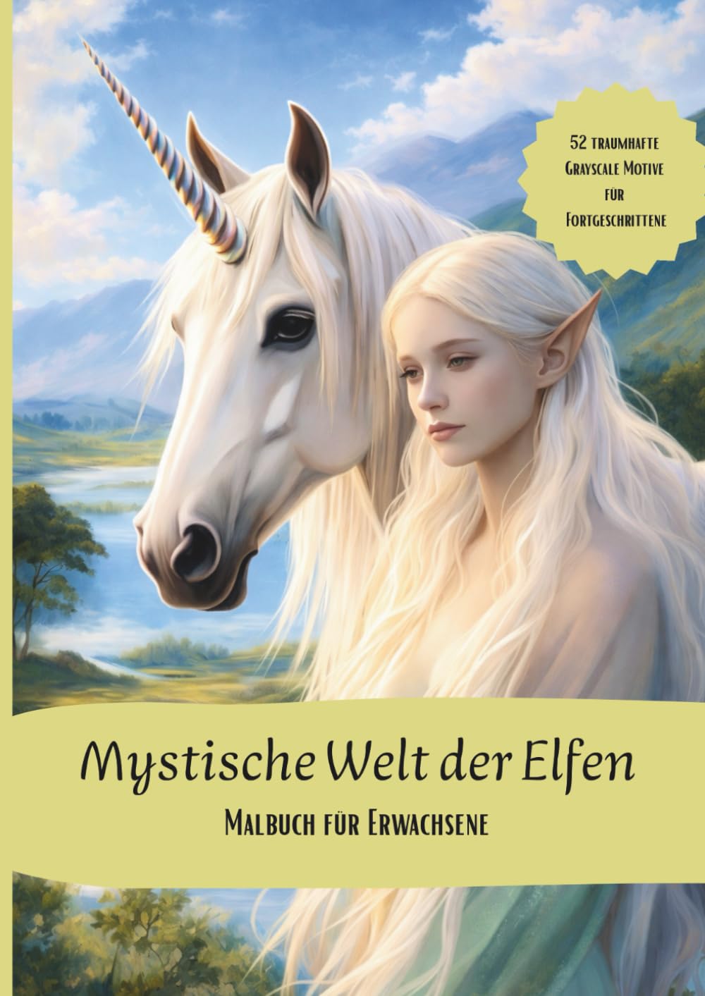 Malbuch "Mystische Welt der Elfen": in Graustufen für Erwachsene u. Fortgeschrittene; Elves Coloring Book; Magische Fantasiewelt mit Elfen, Einhörnern ... Kreativität, Achtsamkeit, Entspannung
