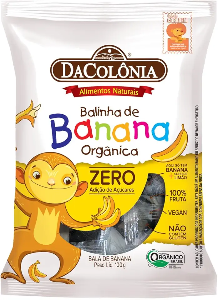 BALA DE BANANA ORGANICA ZERO 100g