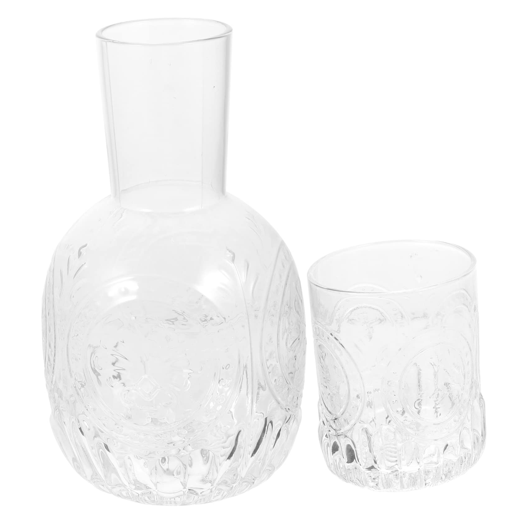 Cabilock Tazas y Botillas De Agua Transparente Accesorio Hogar Con Jarra De Vidrio Multifuncional y Botella De Jugo De Vidrio Para Verano