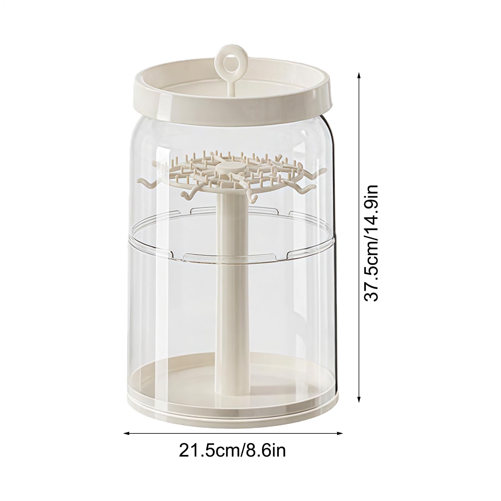 Plush Storage Display Box, Clear Acrylic Rotating Protective Case, Doll and Keychain Storage for Figurines, Toys, Collectibles, Home Decor, Living Room, Bedside