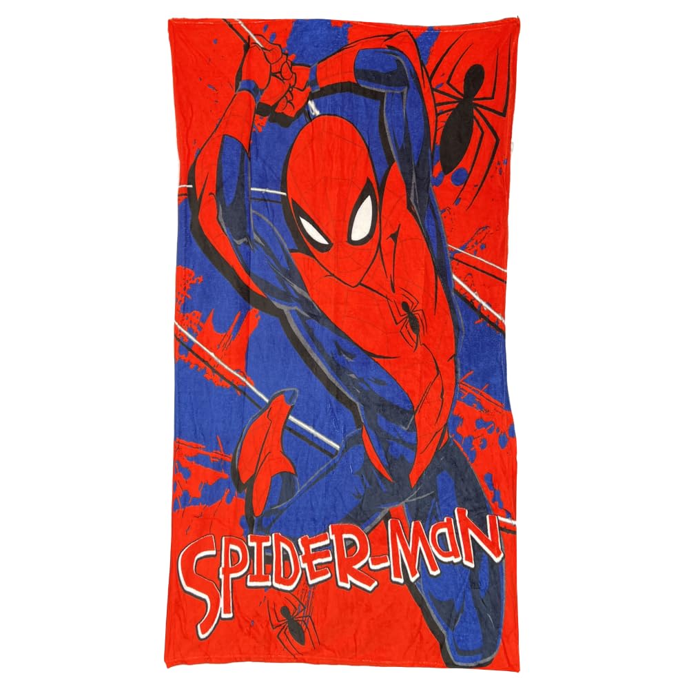 Marvel Spiderman Chenille Blanket for Children 140 x 90 cm 100% Polyester, Red, 90 x 140 cm