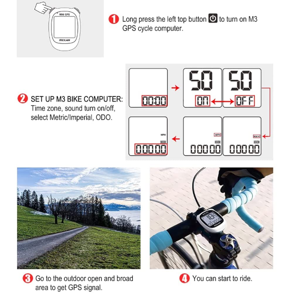 Mini computer da bicicletta GPS, senza fili, tachimetro da ciclismo, contachilometro, bicicletta e contachilometro, impermeabile, display LCD retroilluminato, per bici da strada, MTB