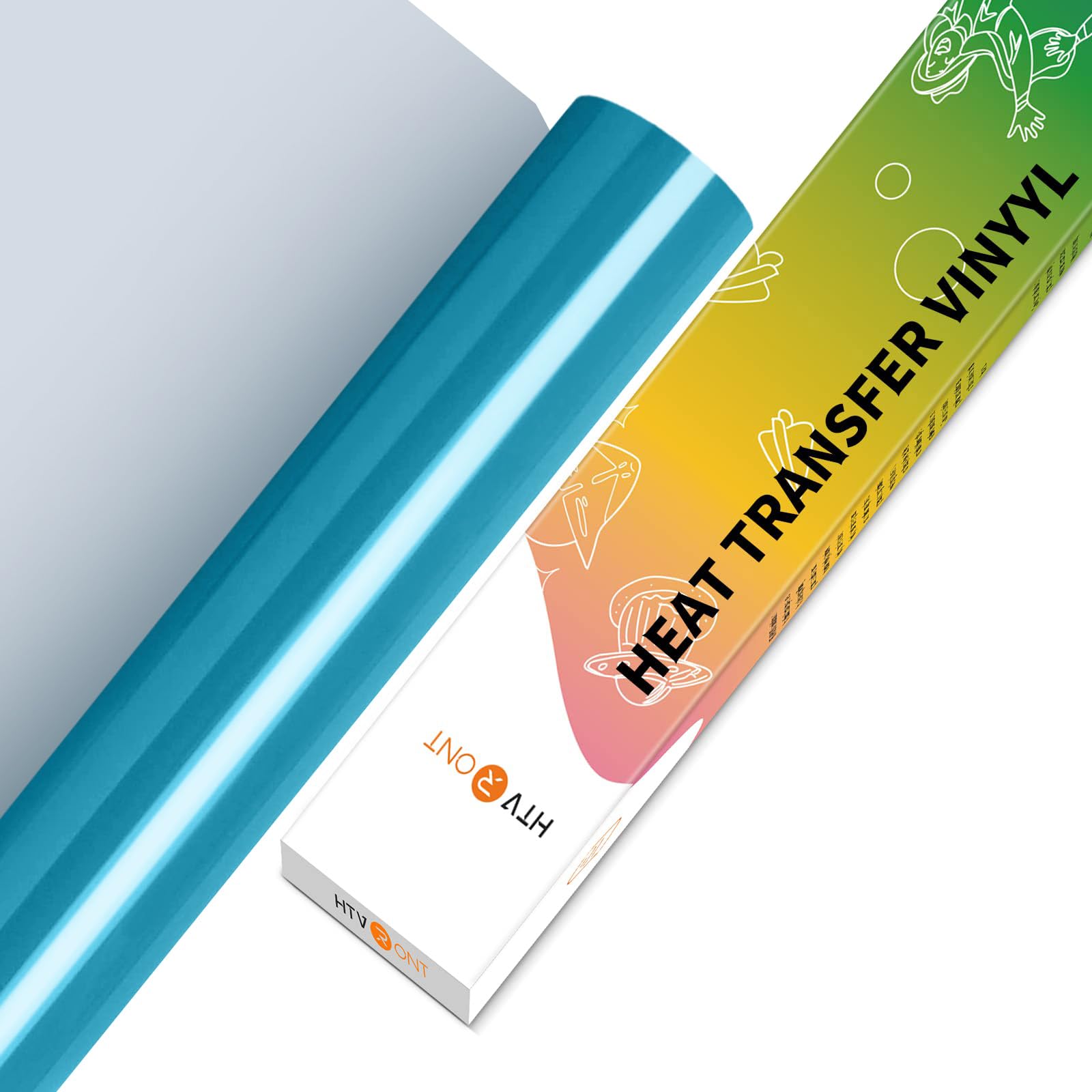 HTVRONT HTV Vinyl Rolls Heat Transfer Vinyl - 12" x 5ft Aqua Blue HTV
