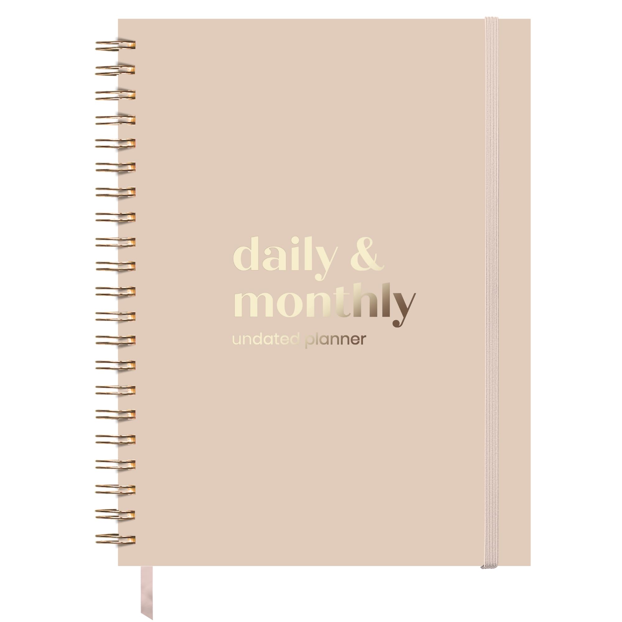 Undated Daily Planner | 2026 Calendar | Large Daily and Monthly Planner with Hourly Schedule, 8.5" x 11" | 6 Month, Full Page a Day, To do List, Time