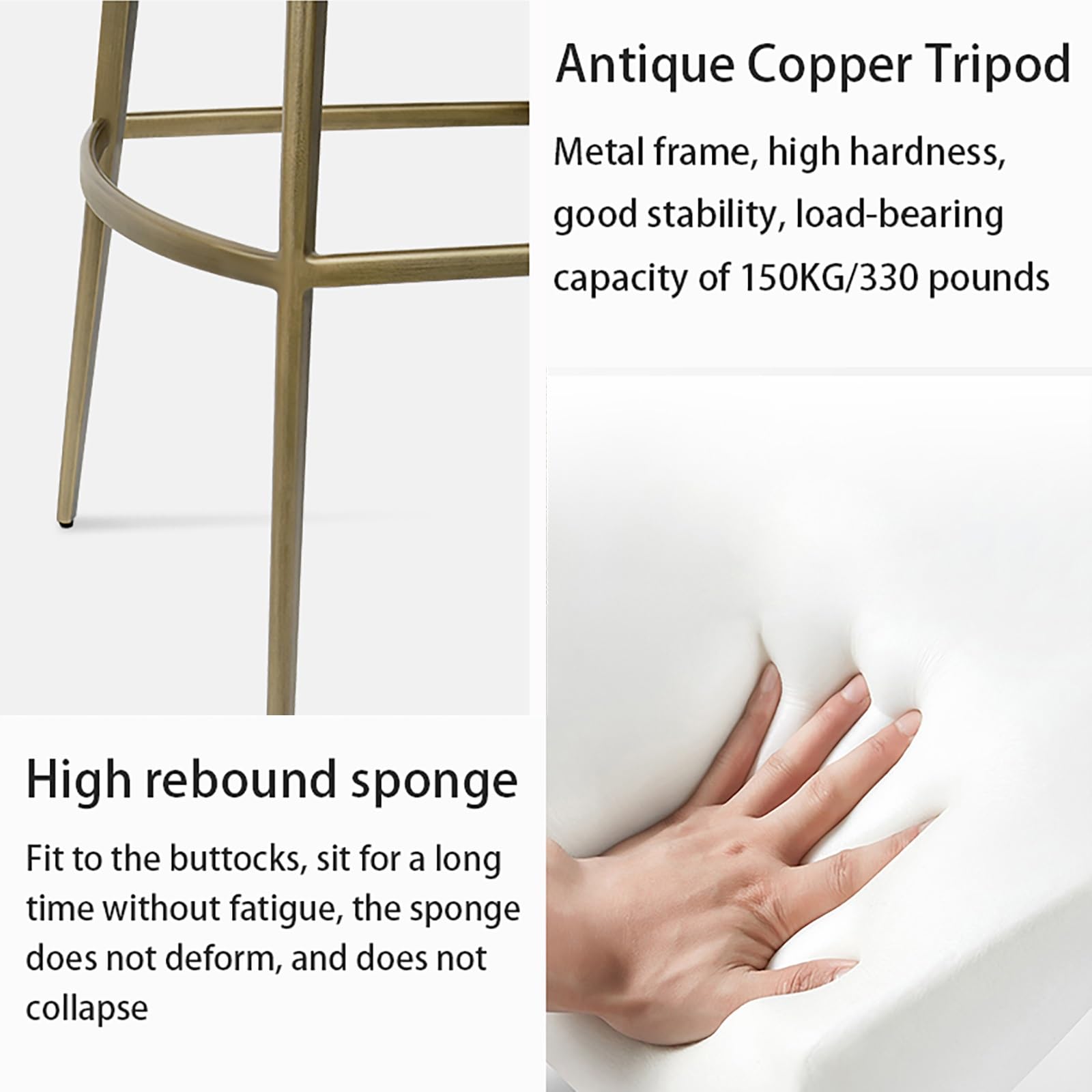 Amazon｜ブラウンモダンバースツール、イタリア製牛革張りカウンター高