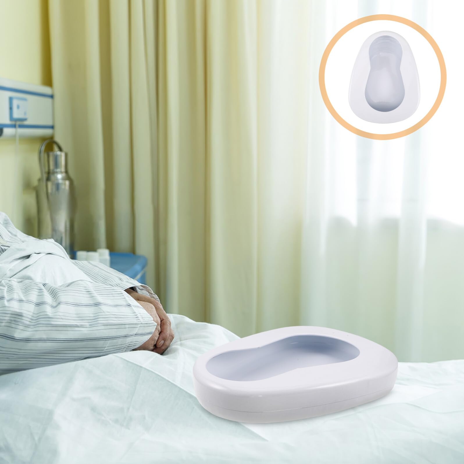 Padella per Letto in Ferro Portatile, Design Ergonomico per Pazienti Anziani Allettati, Adatta per Assistenza Domiciliare degli Anziani