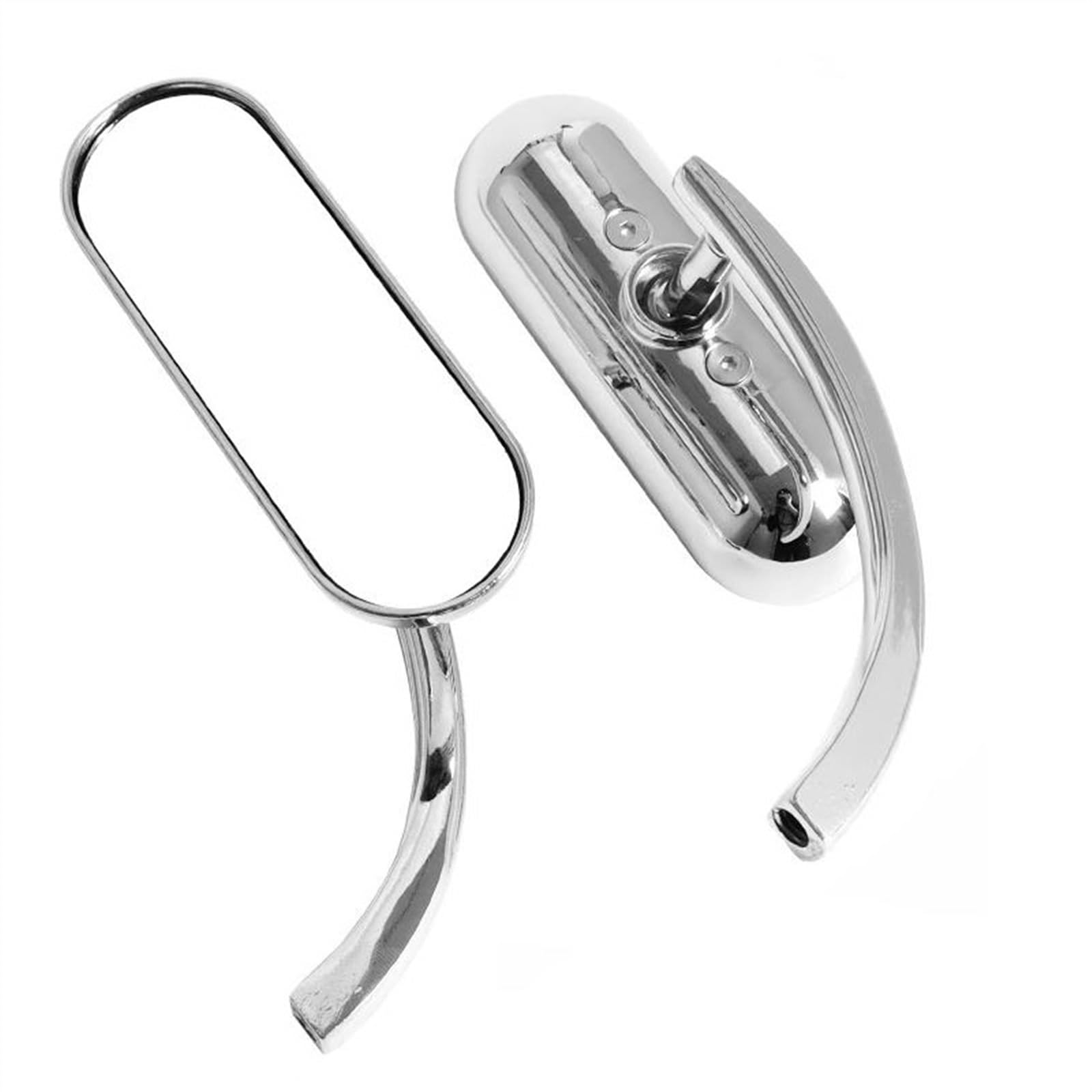 1 paire Rétroviseur Ovale De Moto, Rétroviseurs Latéraux De 8mm Et 10mm Pour Harley Sportster Chopper Breakout Electra Glide Dyna Softail Rétroviseur latéral(Argent)