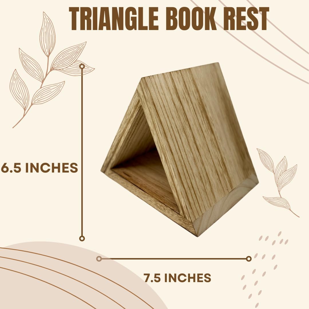Personalized Multi-Functional Triangle Book Holder No Assebmly Required | Stylish Book Stand | Wooden Book Accessory | Perfect Gift for Book Lovers