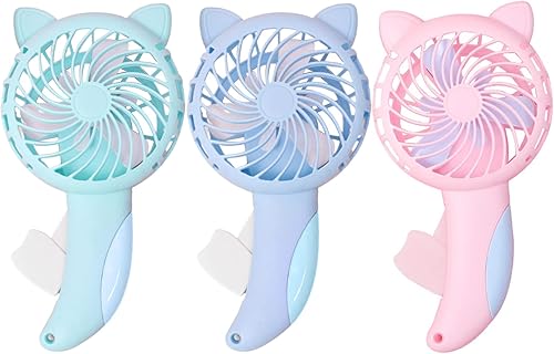Ventilador personal de mano, ventilador no eléctrico, mini ventilador, adorable ventilador de enfriamiento manual puro portátil de ahorro de energía