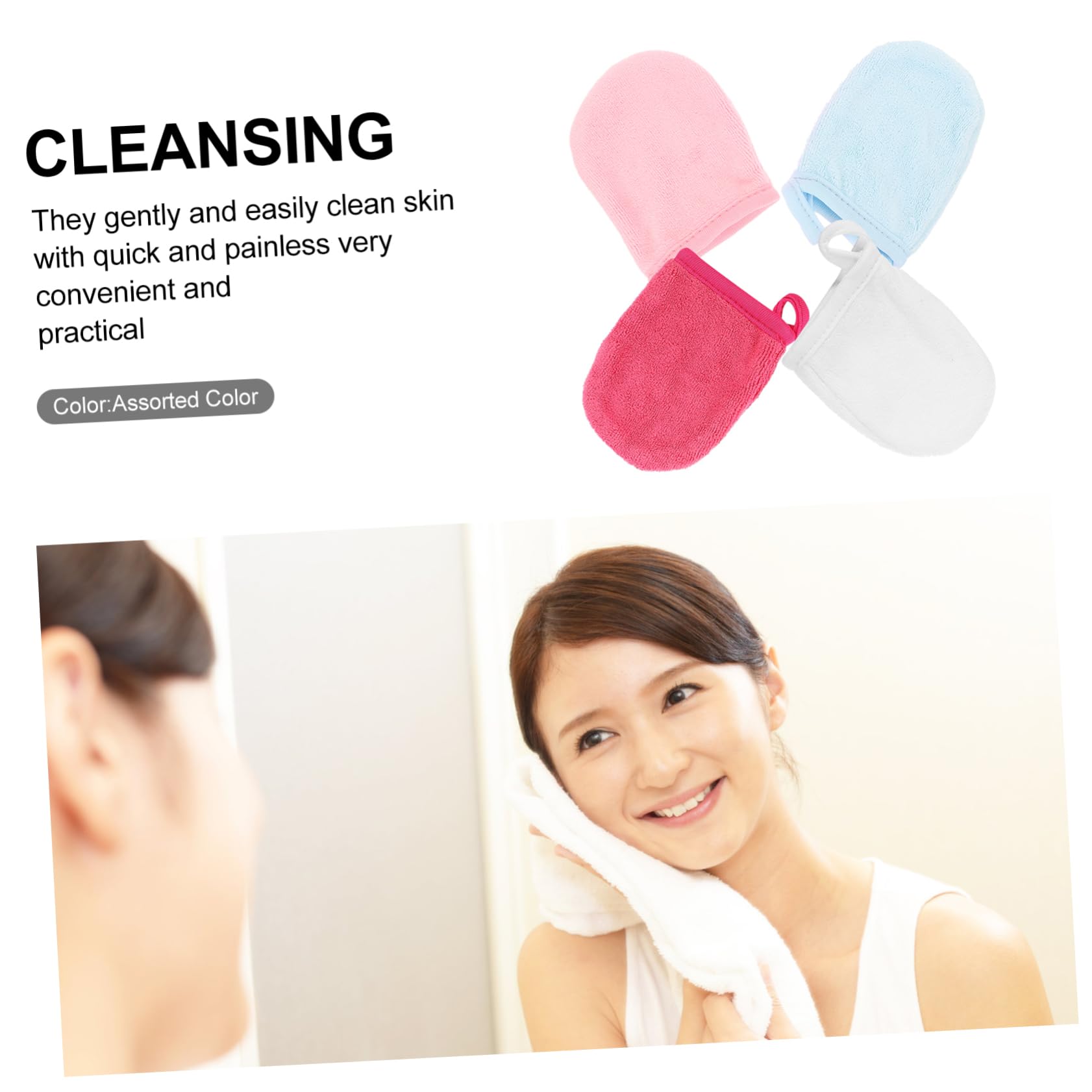 Angoily 20stücke Mikrofaser Gesichtsreinigungshandschuhe Waschbare Make-up Reinigungs-handschuhe Für Frauen Hautfreundlich Und Bequem Für Zuhause Und Unterwegs