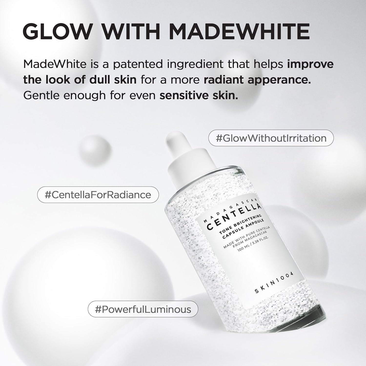SKIN1004 Madagascar Centella Tone rozjaśniający ampoule – koreańskie serum z niacynamidem do delikatnej i skutecznej korekcji ciemnych plam, 30 ml (30 ml)