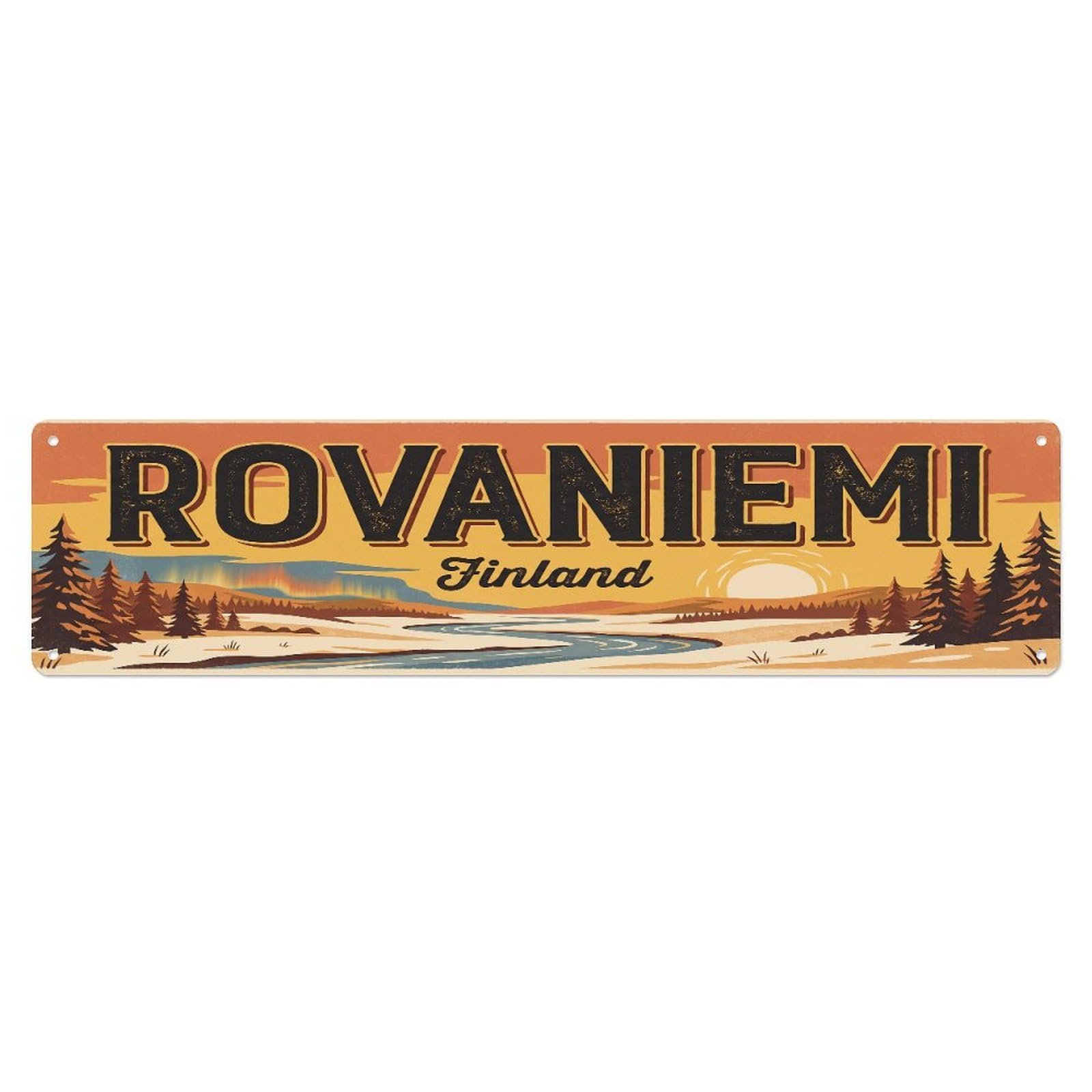 Tgrcjimh Style Metal Tin Sign Vintage Finland Rovaniemi Travel