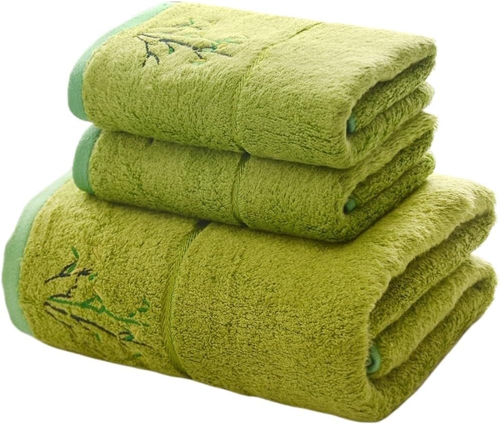 Cotton Towel Set Fibre Embroidered Bath Printed Family Bathroom Soft