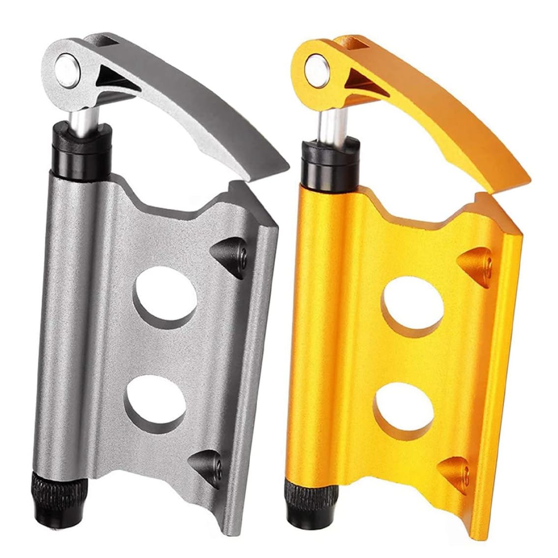 2Pcs Bike Fork Mount, Bicycle Front Wheel Holder Rack for Truck Bed, Garage & Transport, 16.5x4x5.9 cm, Yellow & Silver