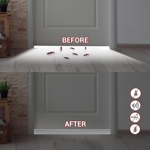 Miniatura 2 de Ohuhu - Tope para puerta para barrer debajo de la puerta, paquete de 2 unidades de 37 pulgadas de largo x 1-45 pulgadas de ancho, bloqueador de