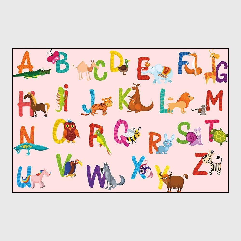 Pokój dziecięcy dywan zwierzę angielski alfabet wczesna edukacja puzzle - pokój dziecięcy, pokój do gier-100 x 120 cm