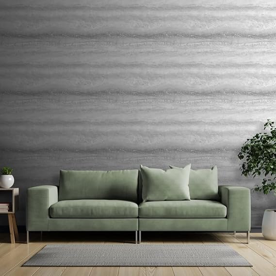 Muriva Wallpaper 189501 Semper Marble Silver Full Roll