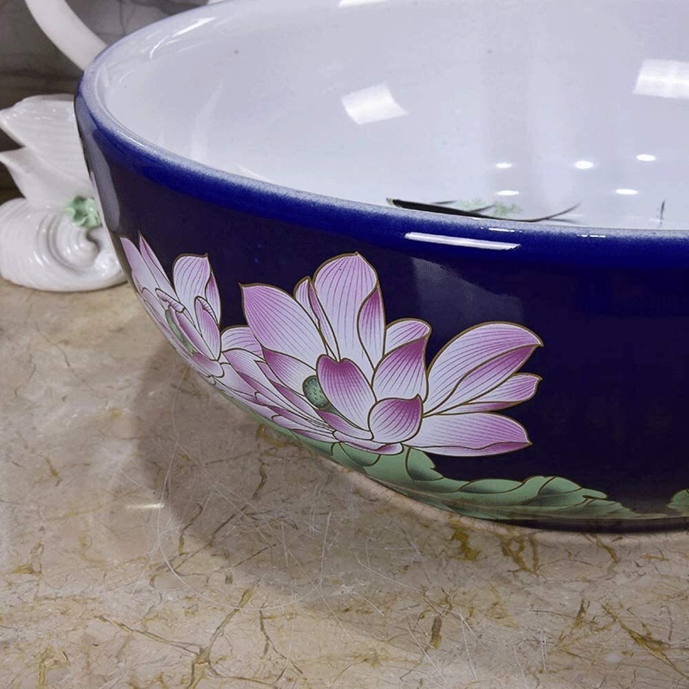 Szafka Pod Umywalkę Z Umywalką, Umywalka Łazienkowa, Umywalka Nablatowa, Ceramiczna Umywalka Nablatowa, Umywalka Łazienkowa Nablatowa, Okrągła, Porcelanowa, W Europejskim Stylu Pasterskim
