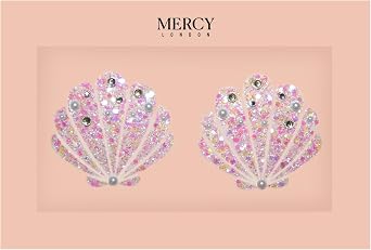 MERCY LONDON Mermaid Shell Iridescent Pasties Nipple Covers Stickers for Women