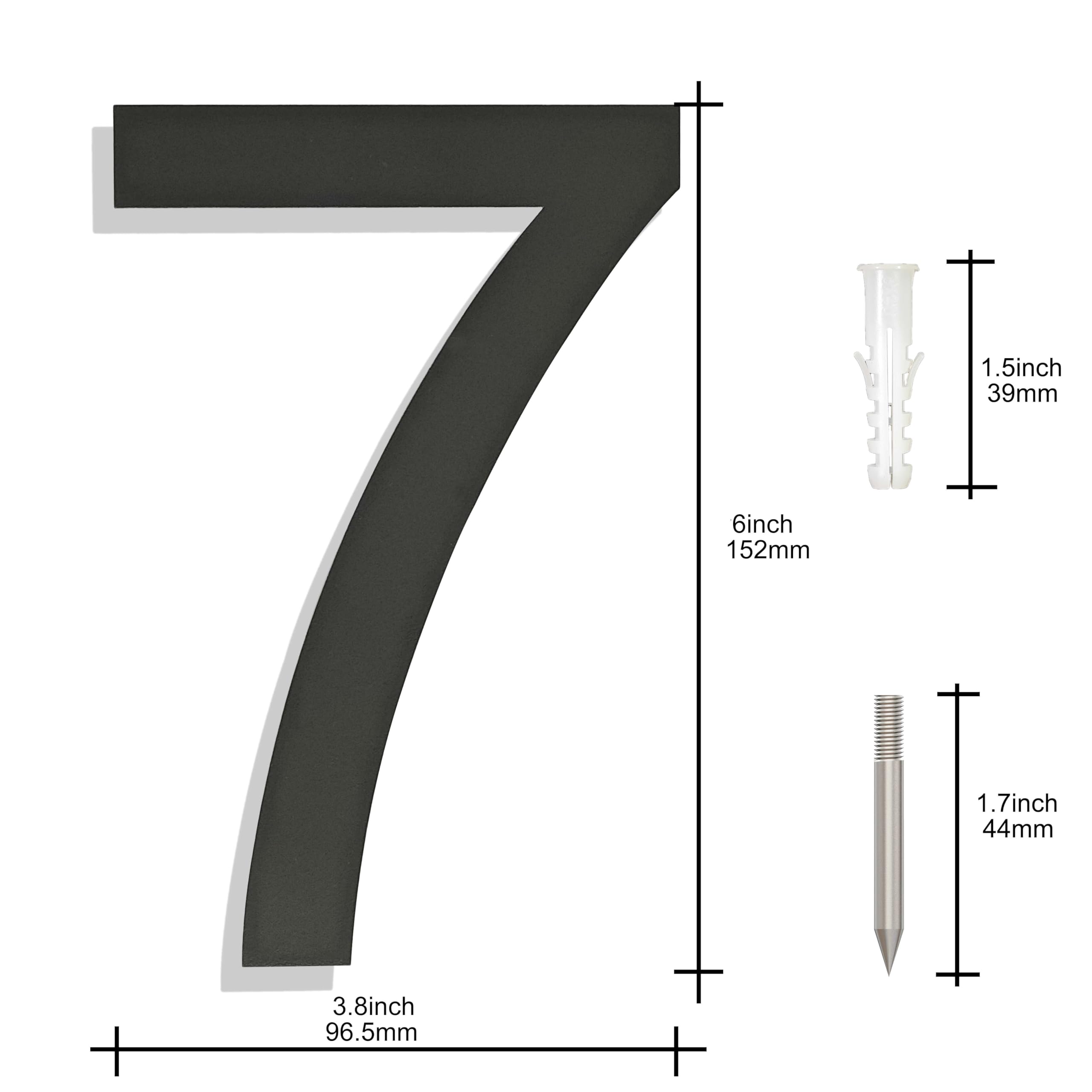 Ywonoby Large Brushed Stainless Steel House Numbers, Modern Floating Black Grey Door Numbers - Image 3