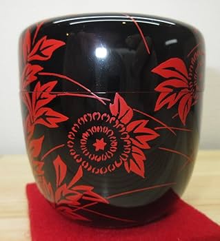 Amazon｜【逢絢亭】茶道具 棗 大棗 山中塗 朱絵 菊蒔絵 内金塗 真塗