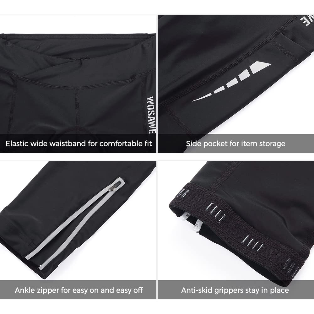 HUIOP Pantalon de Cyclisme, Pantalon de Cyclisme pour Femme avec Poche Gel Respirant Rembourré Vélo Pantalon de vélo Collants pour vélo Course à Pied Jogging,Pantalon de Cyclisme rembourré de Gel