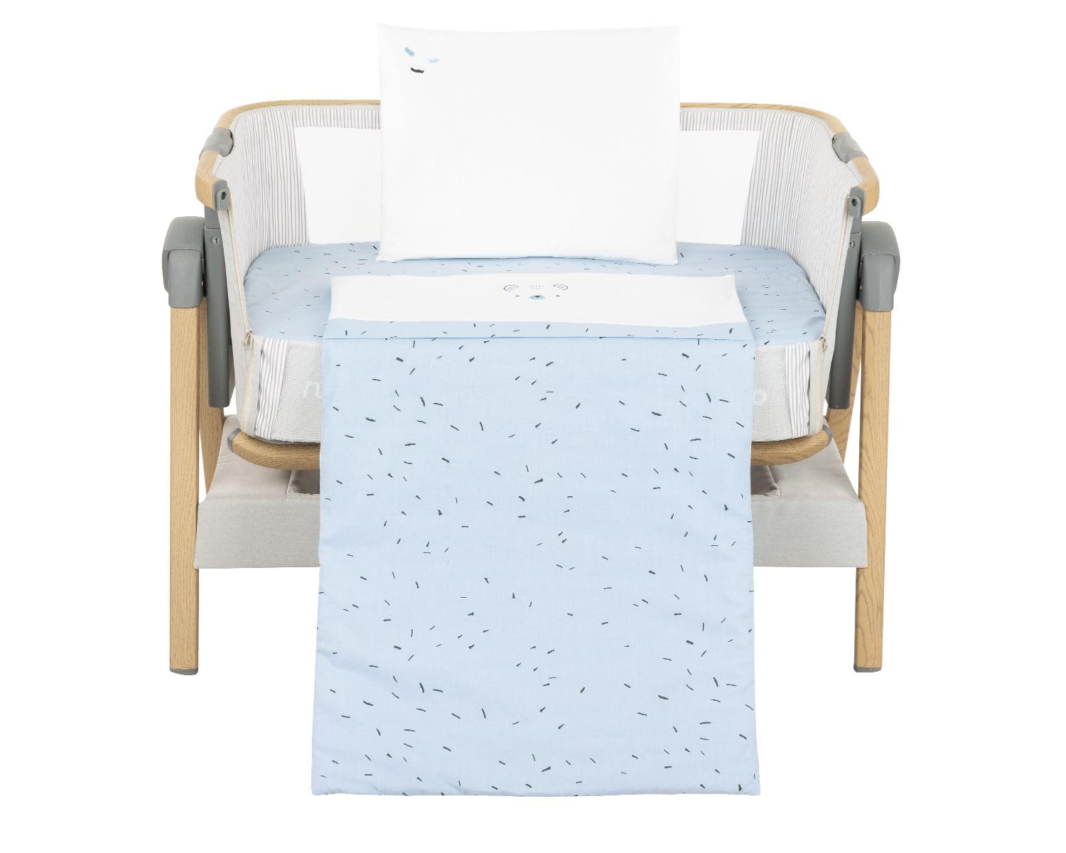 Kikkaboo Zestaw pościeli dziecięcej Bear with me 3-częściowy koc 85 x 55 poduszka 45 x 35, kolor: niebieski