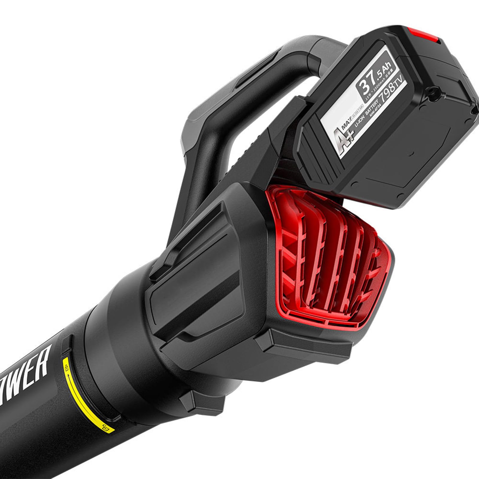 Soplador de hojas inalámbrico, 144 KM/H 400CFM Velocidad del aire Soplador de hojas con batería, Potente soplador de hojas eléctrico de 21 V para soplar hojas, Soplador eléctrico de hojas de jardín