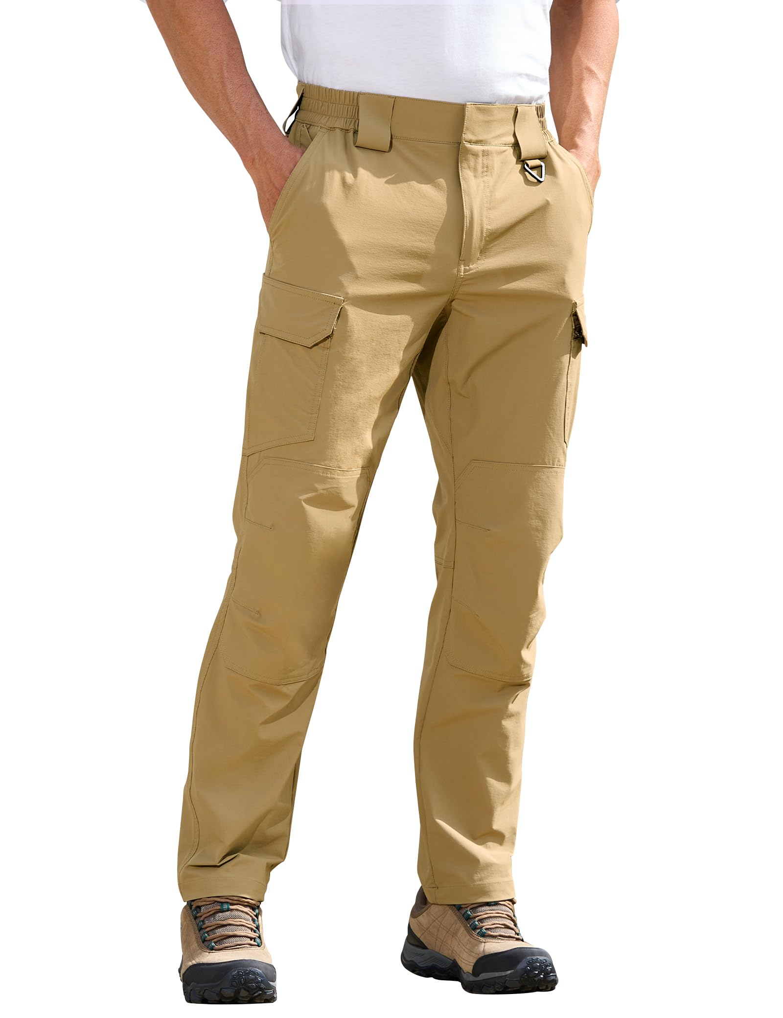 MOURCE Mens Lightweight Hiking Pants Quick Dry - Water Resistant Outdoor Cargo Pants for Men 7 Pockets
