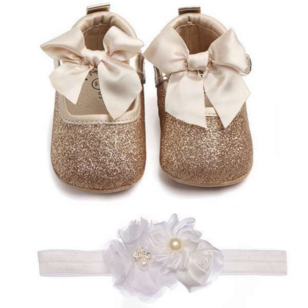gold sequin baby shoes