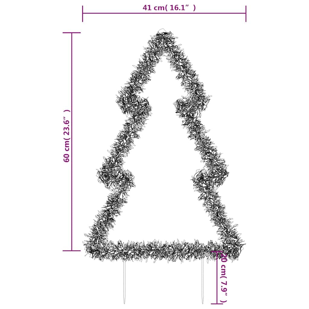 Weihnachtsbaum mit 80 LEDs, 60 cm Höhe, grünen Tannennadeln, IP44 wasserdicht, USB betrieben, mit Erdspießen für Innen und Außen, energiesparende Weihnachtsbeleuchtung für Haus, Garten