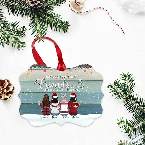 Vista 31 de Gossby Adorno personalizado para mejor amiga, regalo de Navidad personalizado con diseño, nombre, regalo de Navidad para mujeres, hermana del alma