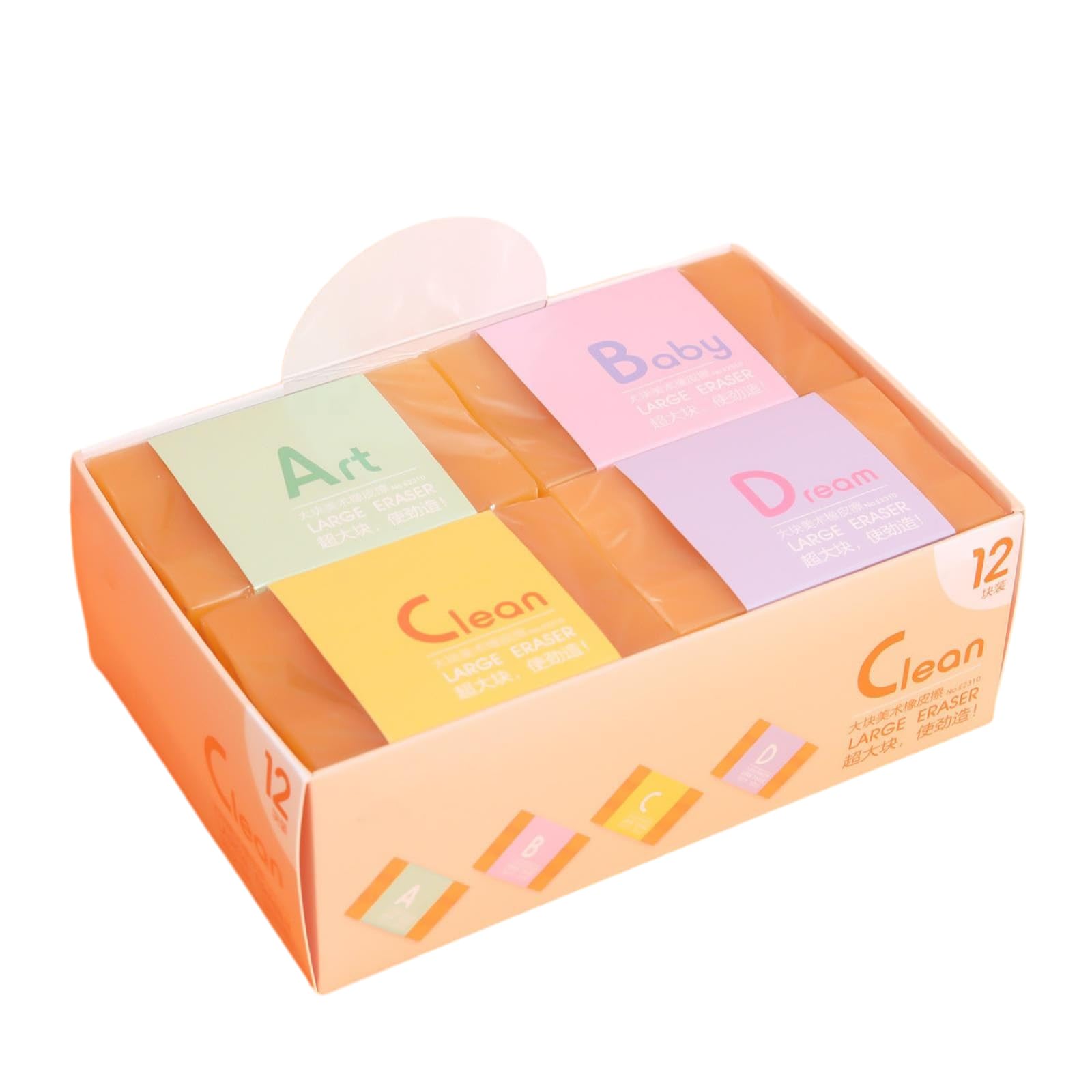 Joucien 4pcs - Clean and Scratch Free Large Soap Eraser, Creative Soap Shaped Eraser-Large soap eraser (4 pieces)