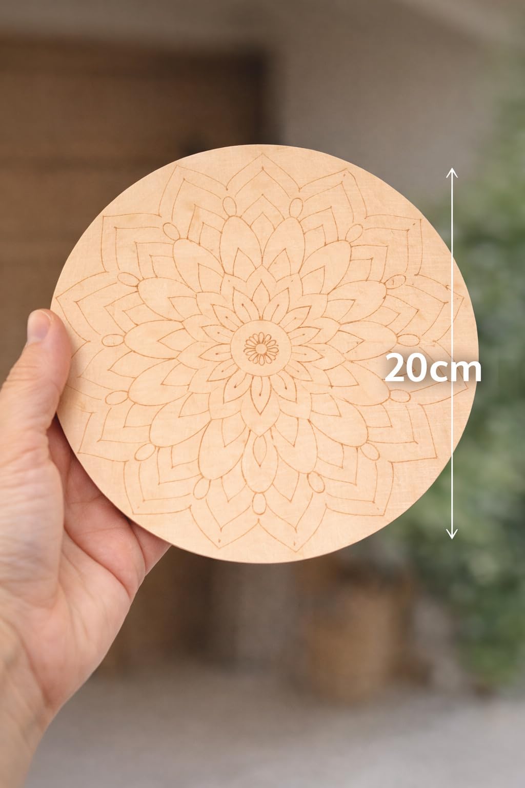 Mandalas de Madera para Pintar – Set de 7 Mandalas 20 cm con Rotuladores Acrílicos – Kit de Manualidades y Decoración Creativa