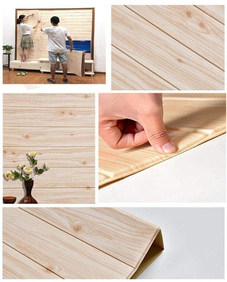 Image of 3D Brick Wallpaper for Wall | Self Adhesive PE Foam DIY Panel | Peel & Stick Decor for Home, Living, Bedroom & Office (70 x 77 cm, Appx 5.8 Sq Ft) (1, Light Brown)