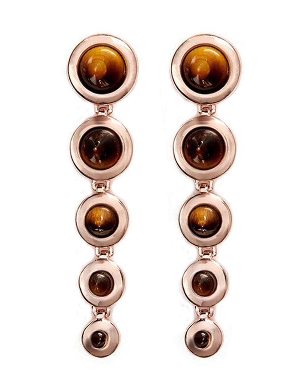 EDDIE BORGO Rose Gold-Plated Graduated Gemstone Cone Drop Earrings