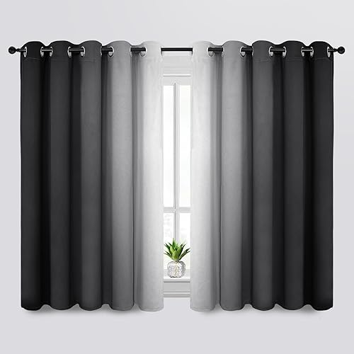 Miniatura 159 de SimpleHome Cortinas gruesas con aislamiento térmico y ojales, bloqueo de luz para oscurecer sala, dormitorio, 2 paneles, 52 x 72 pulgadas de largo,