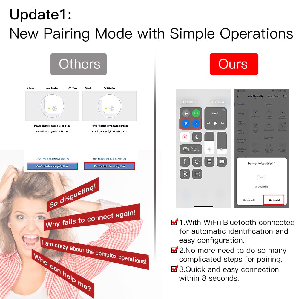 MOES Interruptor Wifi Inteligente conmutador Inalambrico Rele Módulo Alexa Control Remoto, compatible con la app Smart Life/Tuya, Control de voz Alexa/Google Home, 1GANG