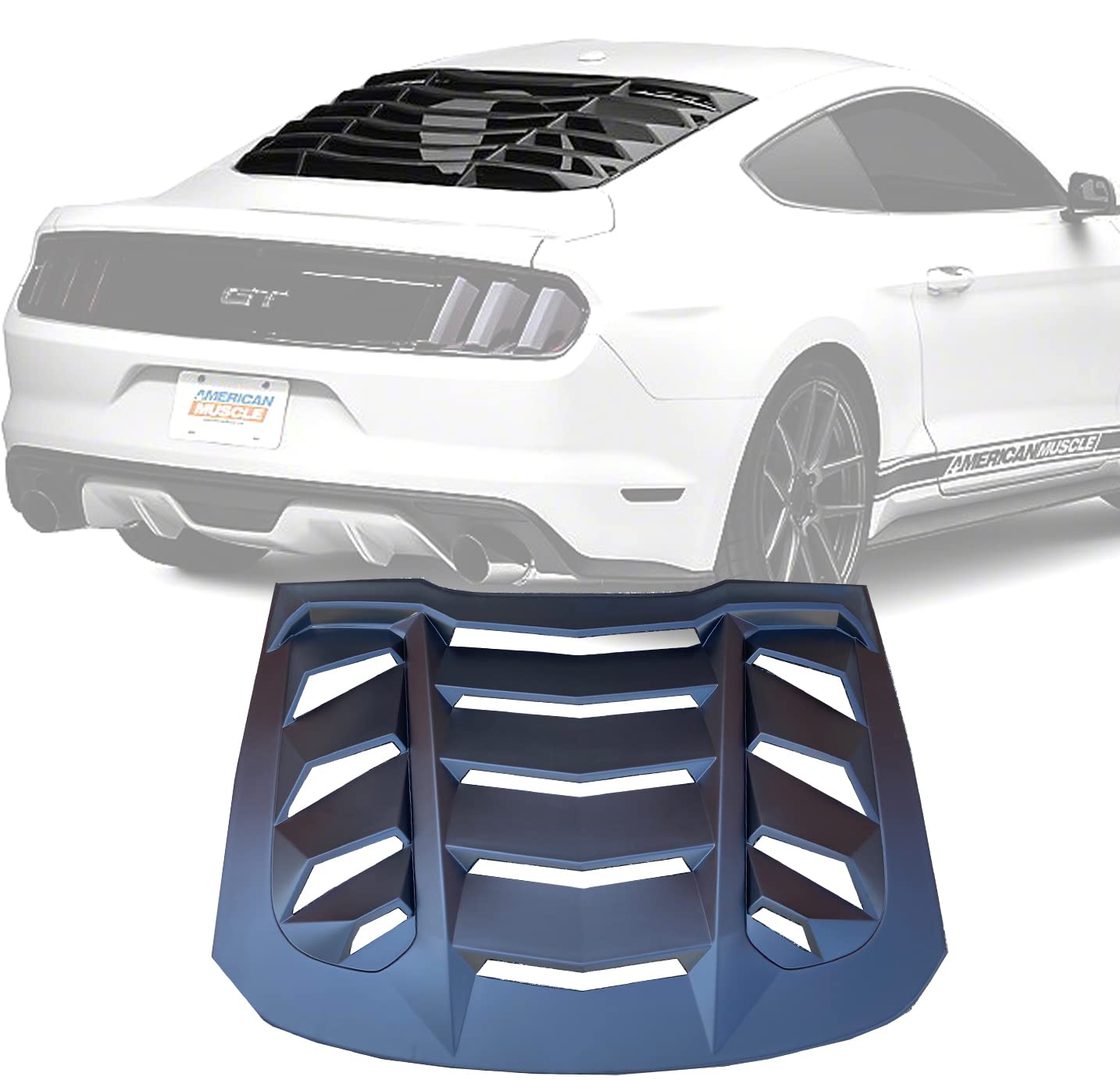 High Performance Part Compatible for 15-17 Mustang Rear Window Louver 2020 Unpainted Matte Black
