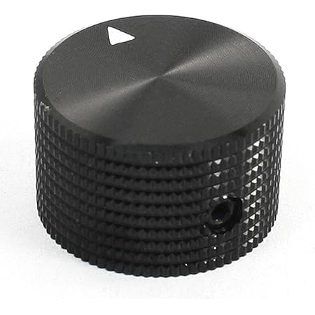Uxcell a13122500ux1004 25 mmx15 mm 0.25" Black Aluminum Rotary Electronic Control Potentiometer Knob