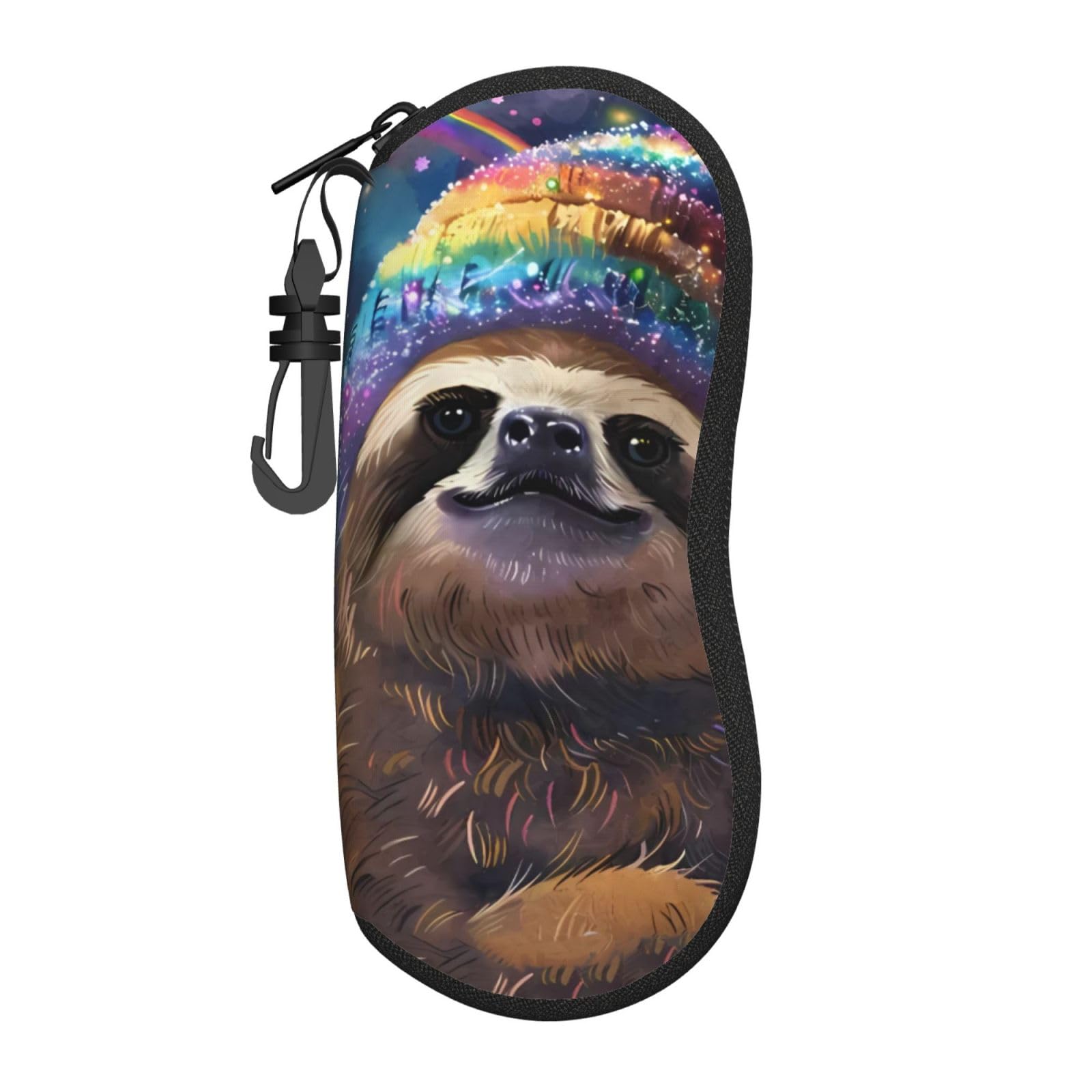 YUAOEUR Sloth Glasses Case Eyeglass Sunglasses Pouch Neoprene Soft Bag with Zippered for Men Women Durable Portable