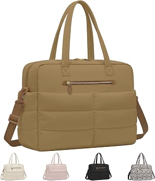 Vankor Travel Duffel Bags, Weekender Bags for Women Men Gym Duffel Bag Personal Item Travel Bag Foldable Tote Carry On Overnight Workout Bag, Brown