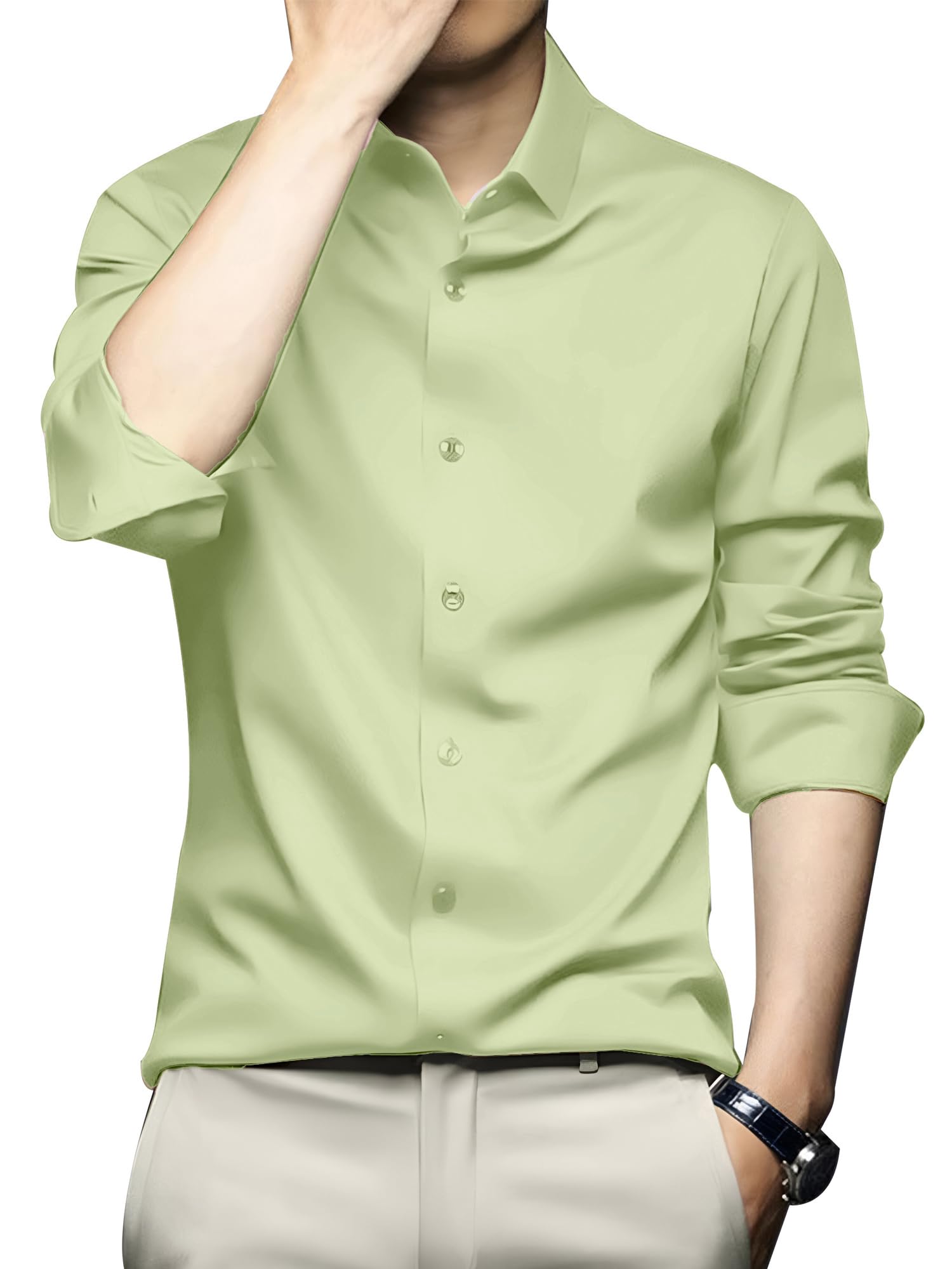 cvc Mens Satin Regular Fit Formal Shirt.-picture-54