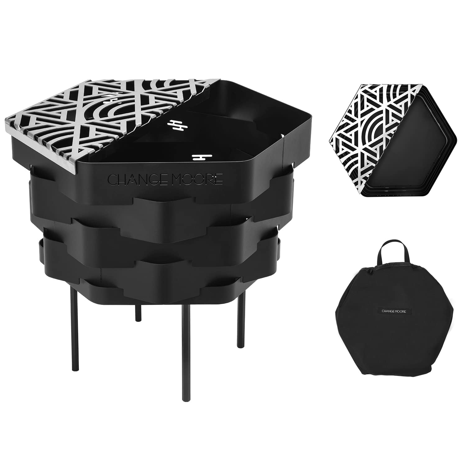 Amazon | CHANGE MOORE 焚き火台 小型 コンパクト バーベキューコンロ