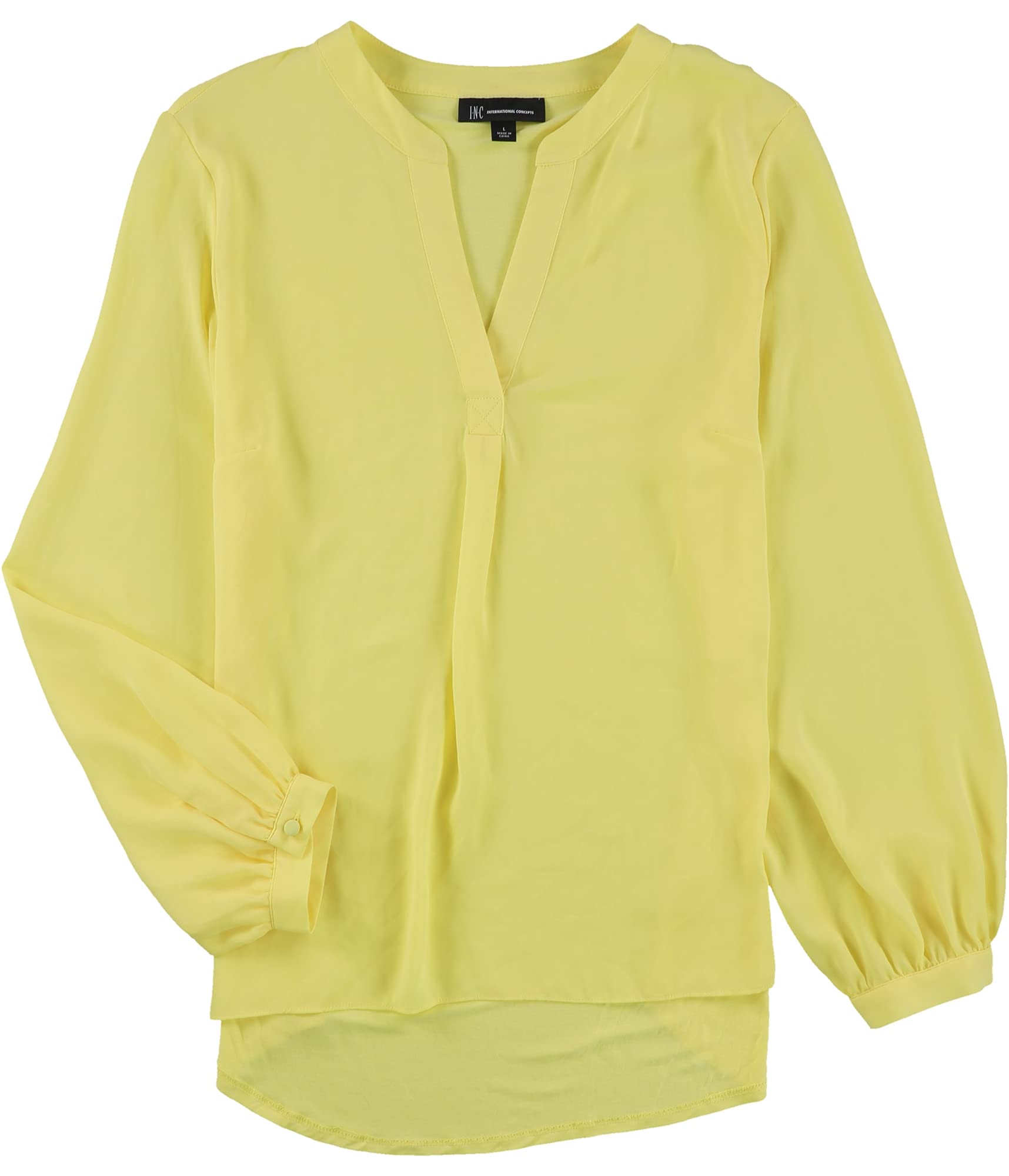 yellow v neck blouse