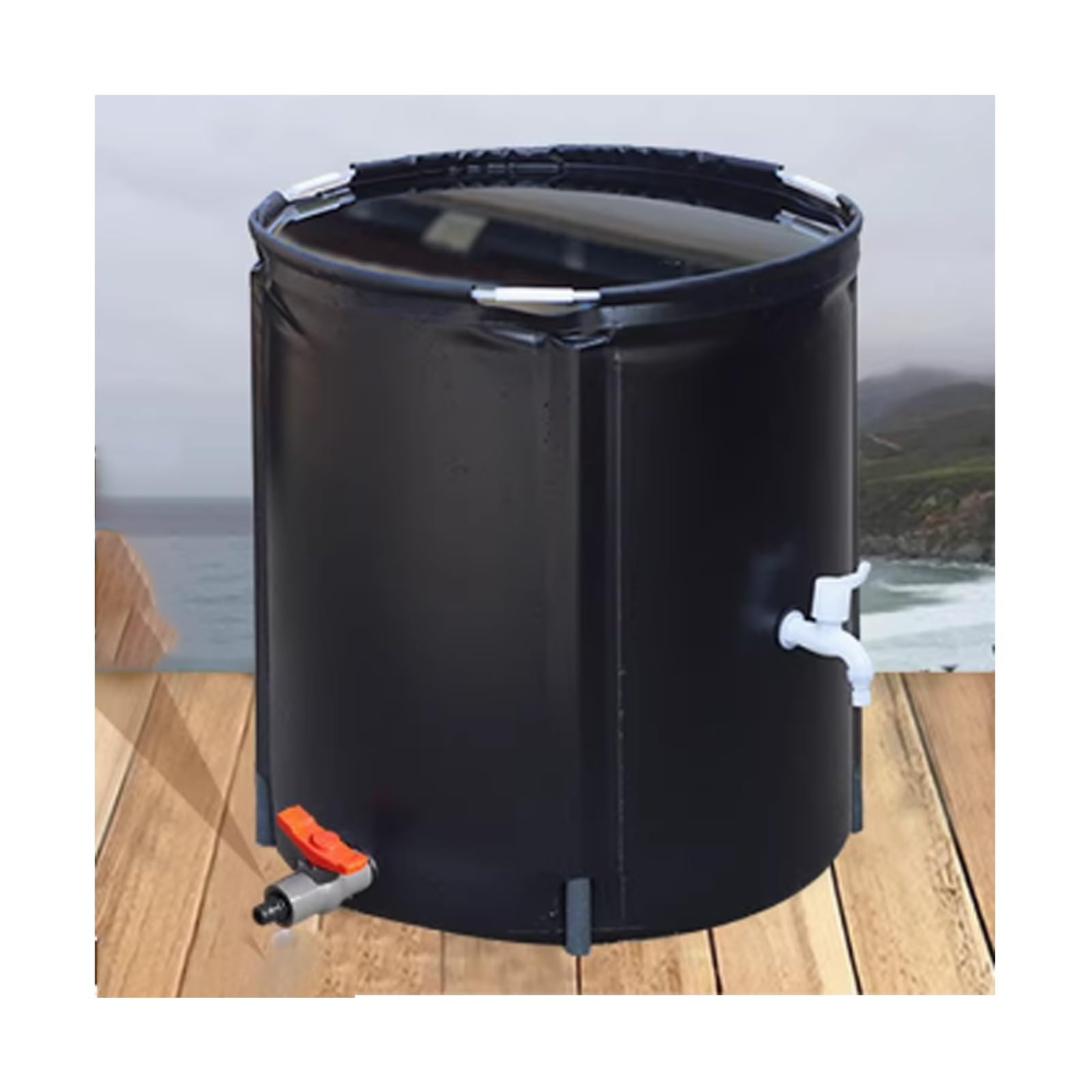 Barril portátil de 1250 l para Agua de Lluvia. Sistema eficiente de recolección de Agua de Lluvia. Almacenamiento de fluidos para riego de Jardines. Solución de recolección de Agua
