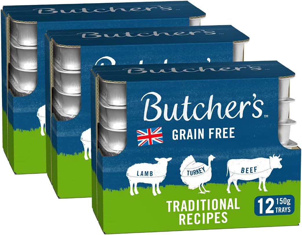 Butcher's Wet Dog Food Trays Grain Free Traditional Recipes 4.8kg (36 x 150g)